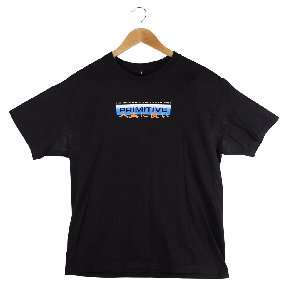 Primitive Skateboarding Men Motorsports Graphic T-Shirt Black Large Car Japanese
